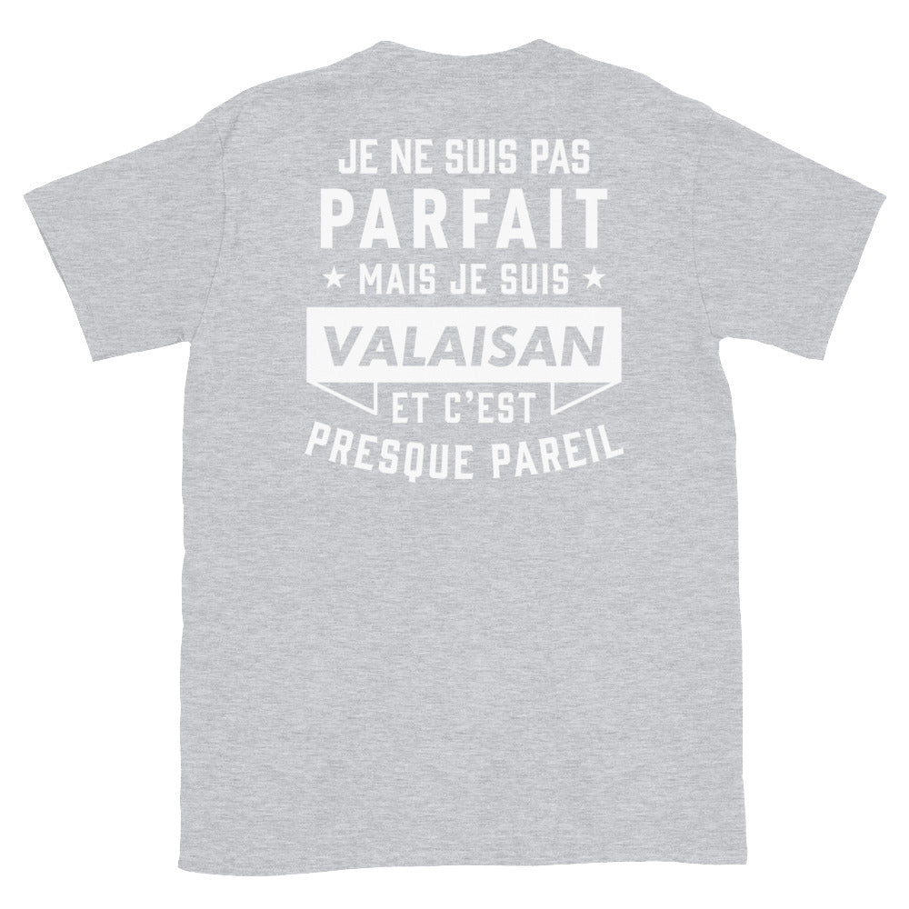 T-shirt Valais bleu marine dos - Je ne suis pas parfait mais.