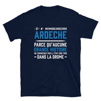 Thumbnail for T-shirt Ardèche bleu marine dos - Aucune grande histoire ne commence par il était une fois