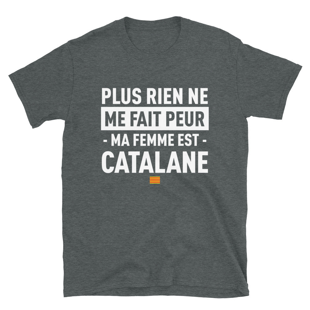 T-shirt humour Catalogne gris foncé - Ma femme est catalane
