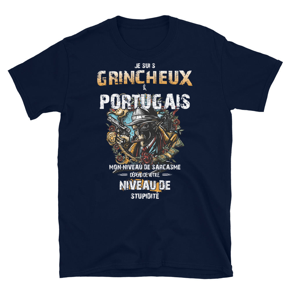 T-shirt Portugal marine - Je suis grincheux et portugais