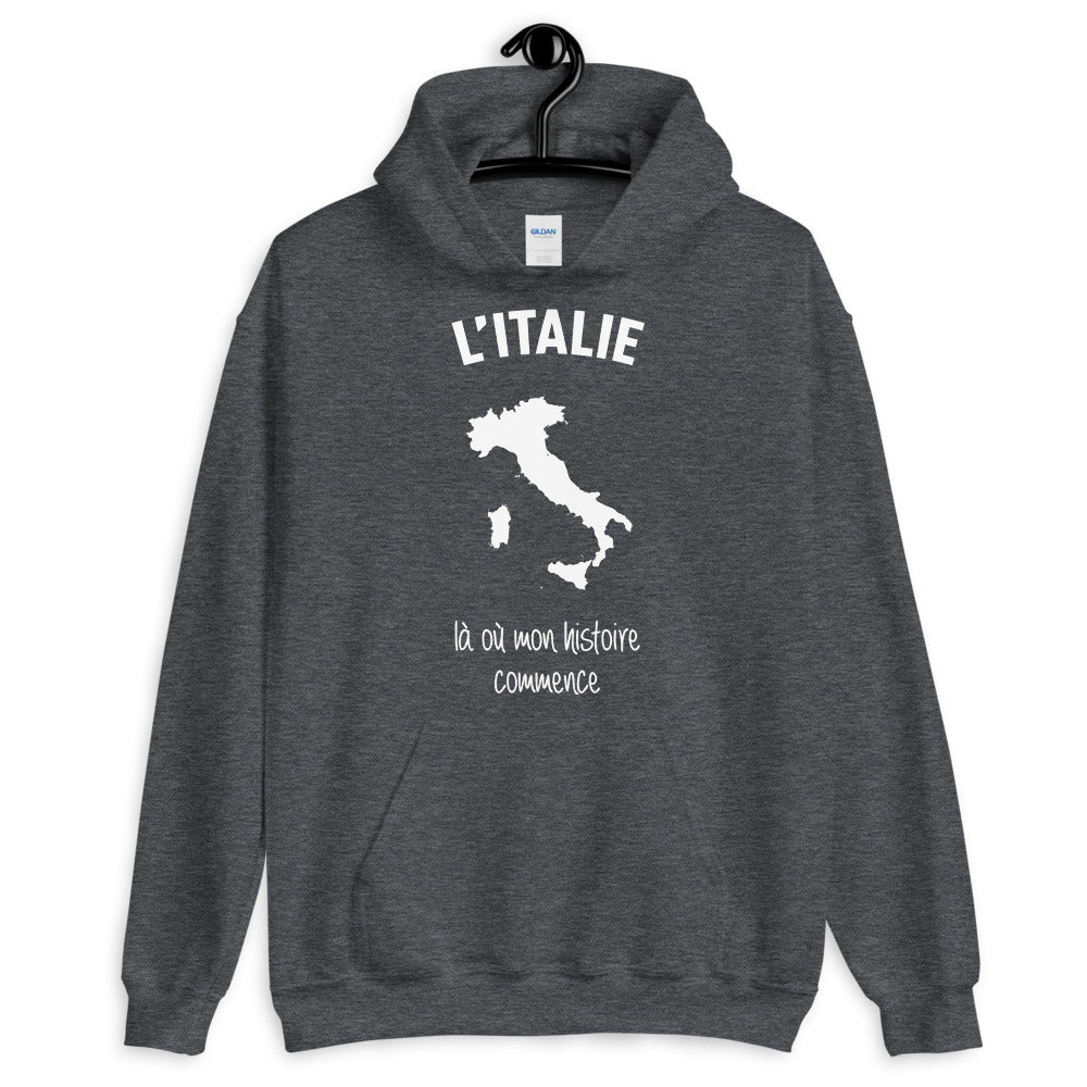 Sweatshirt Italie gris foncé - Mon histoire commence avec fierté