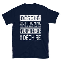 Thumbnail for T-shirt Ivoirienne noir dos - Désolé ce mec est pris par une fille