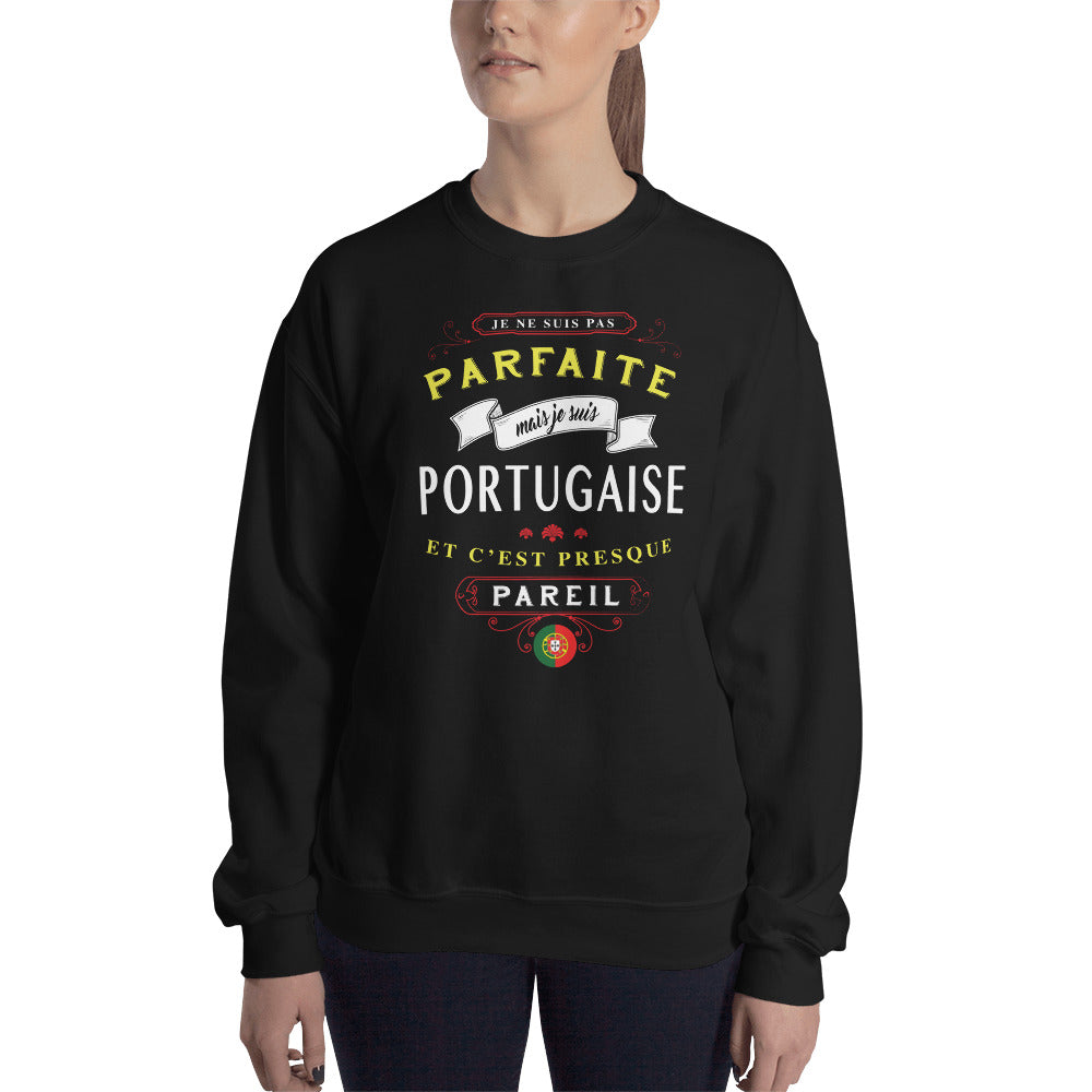 Sweatshirt Portugal noir dos - Je ne suis pas parfaite mais...