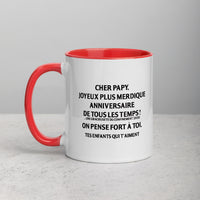 Thumbnail for Mug anniversaire jaune dos - Papy Joyeux plus merdique