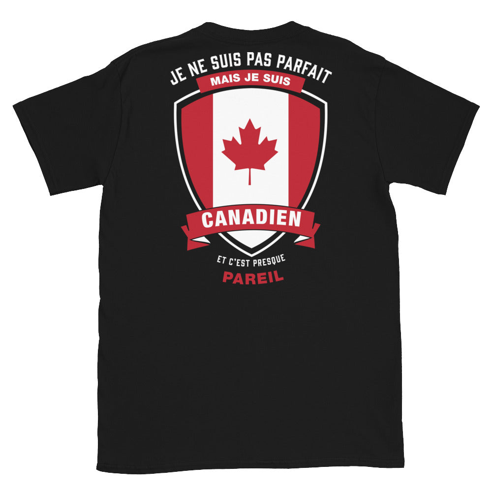 T-shirt Canadien noir - Je ne suis pas parfait mais Canadien