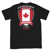 Thumbnail for T-shirt Canadien noir - Je ne suis pas parfait mais Canadien