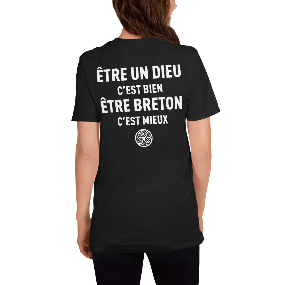 T-shirt Bretagne noir dos - Être un Dieu c'est mieux