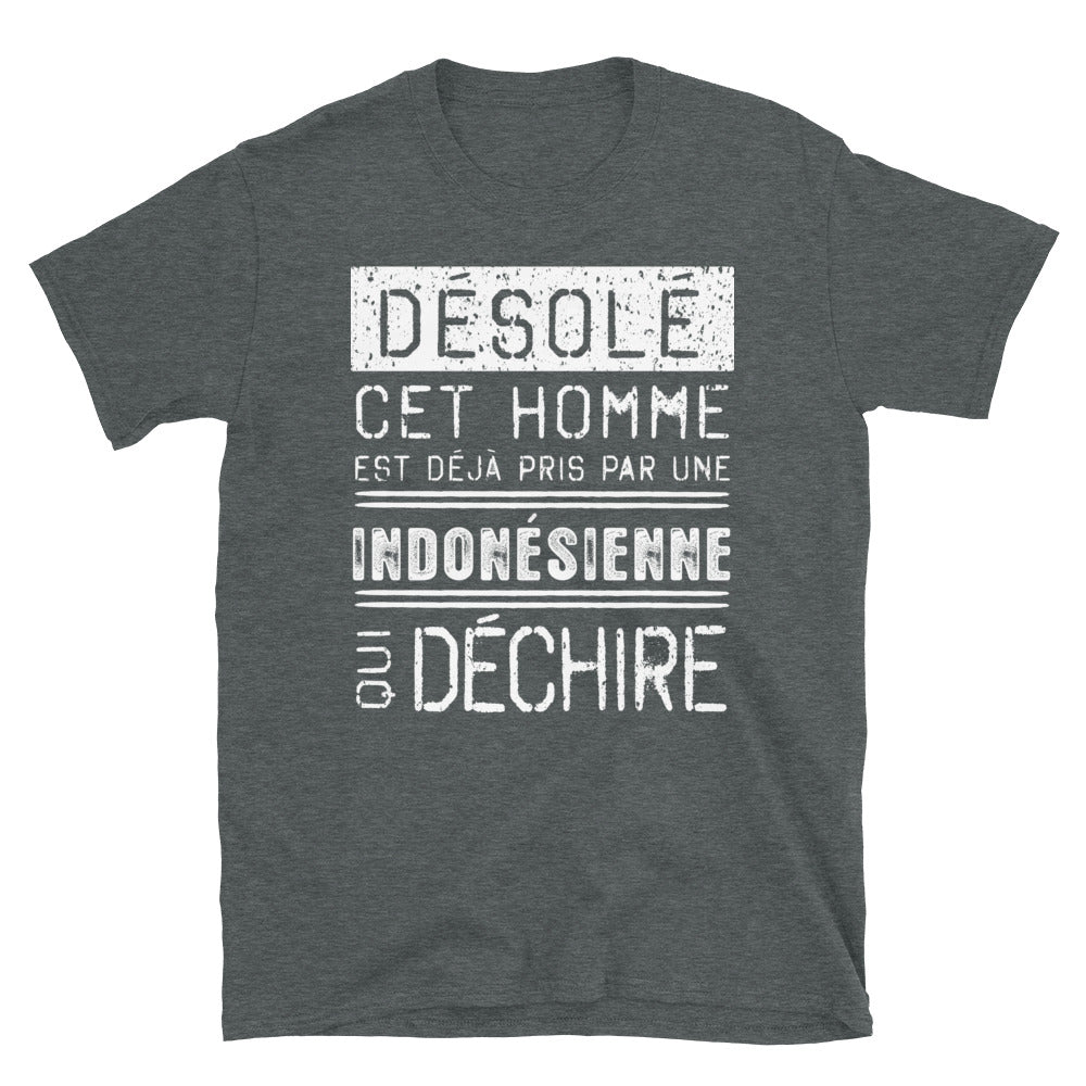T-shirt Indonésie bleu marine - Désolé ce mec est pris