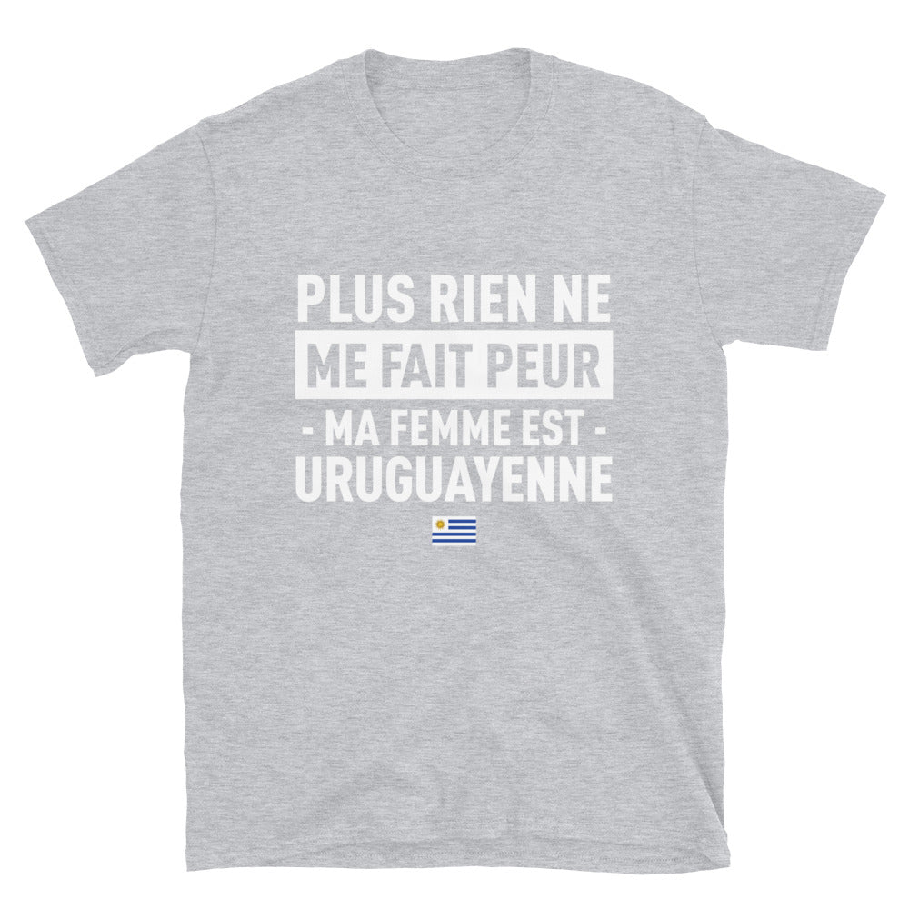 T-shirt Uruguay bleu marine dos - Plus rien ne me fait peur ma femme est