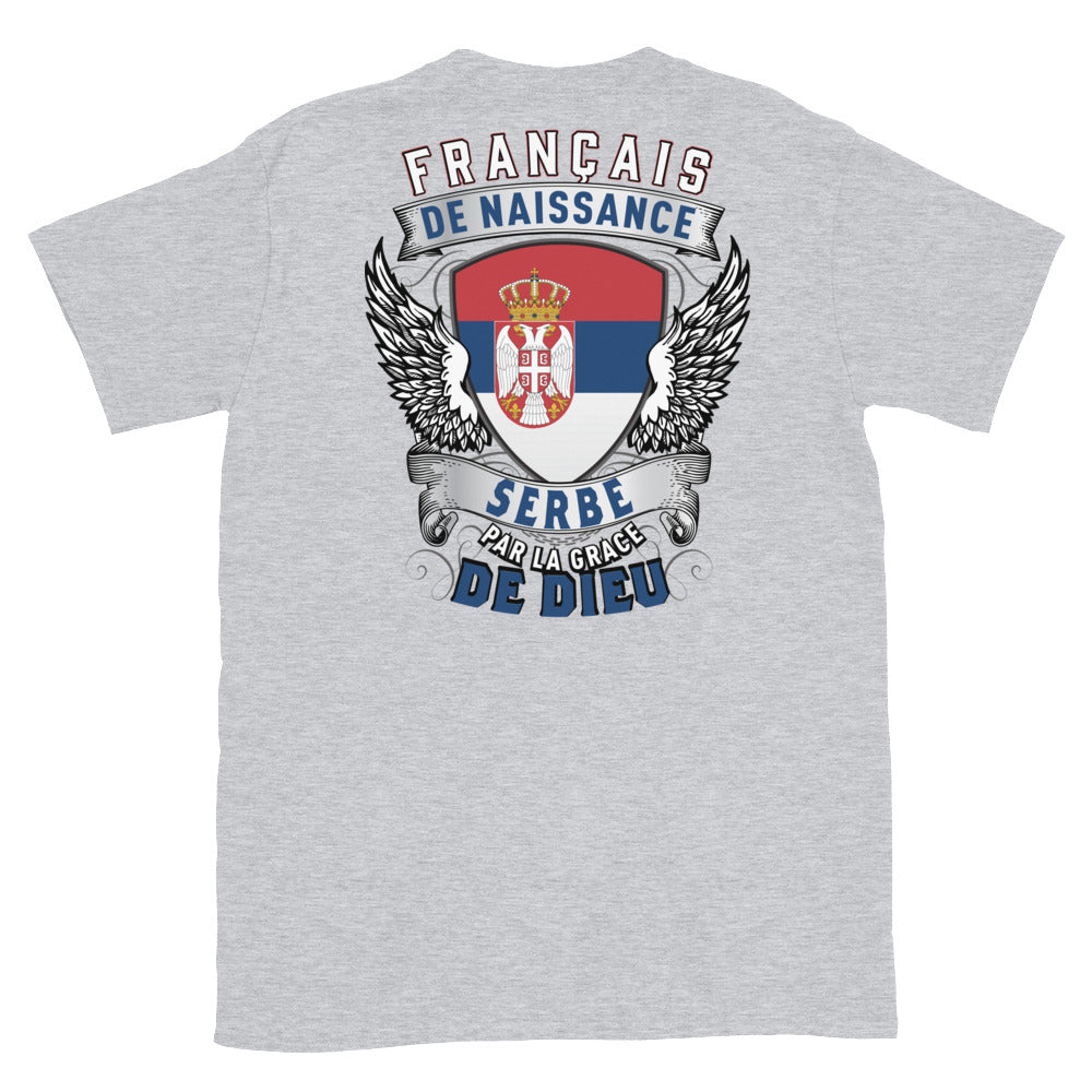 T-shirt Serbe gris sport - Fierté et humour en coton doux