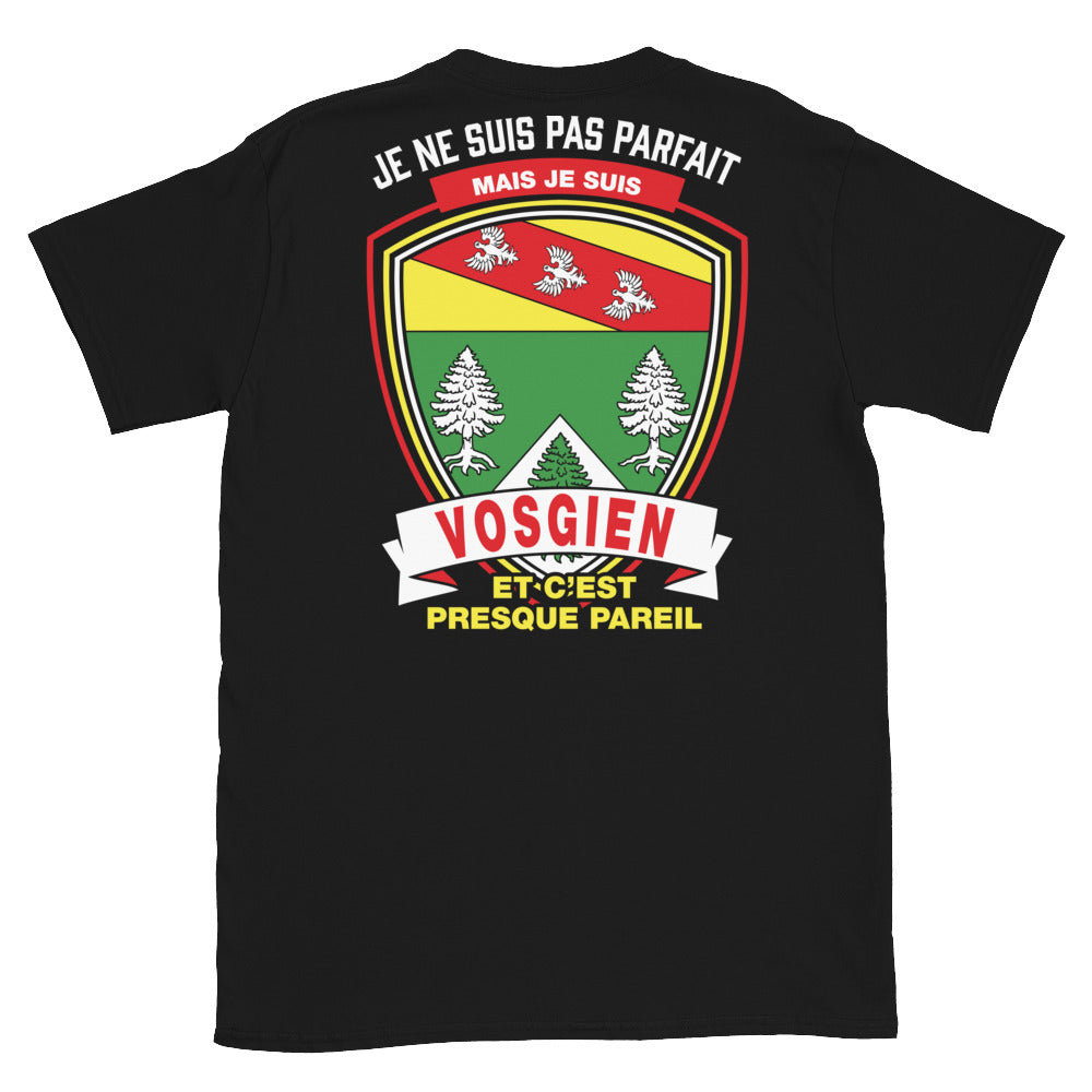 T-shirt Vosgien noir - Je ne suis pas parfait mais vosgien