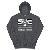 Thumbnail for Sweat à capuche Bretagne noir - Liberté égalité Kouign Amann