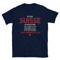Thumbnail for T-shirt Suisse bleu marine - Ça dépend de toi avec humour