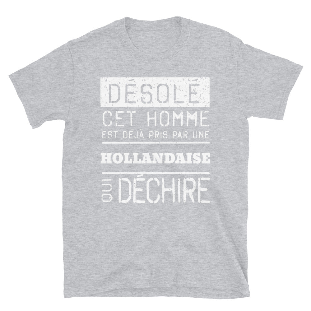 T-shirt Hollandais bleu marine dos - Désolé ce mec est pris