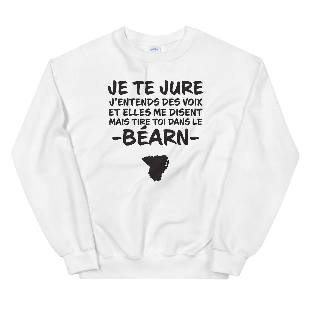Sweatshirt Béarn blanc - Je te jure avec humour