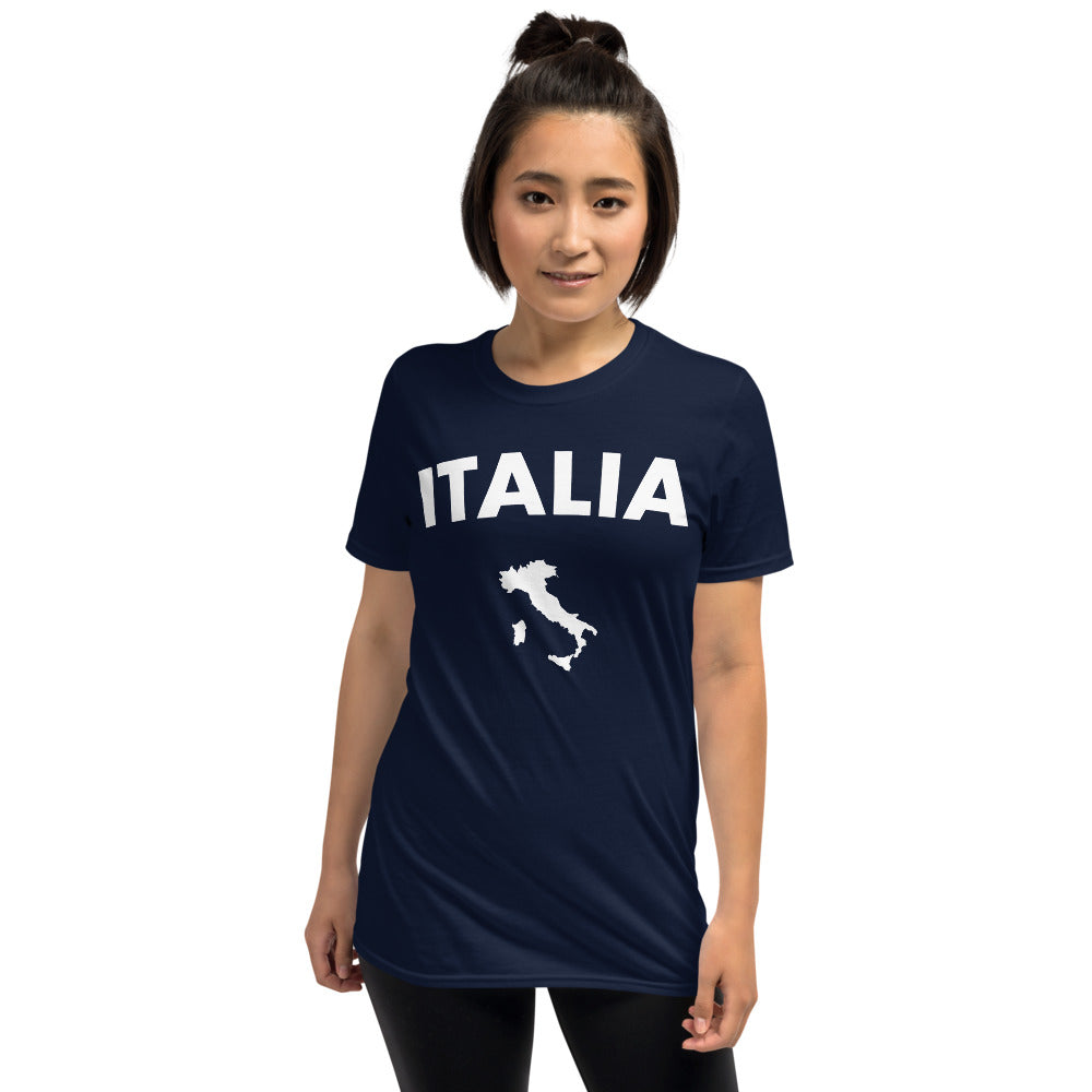 T-shirt Italie noir dos - Carte humoristique de l'Italie