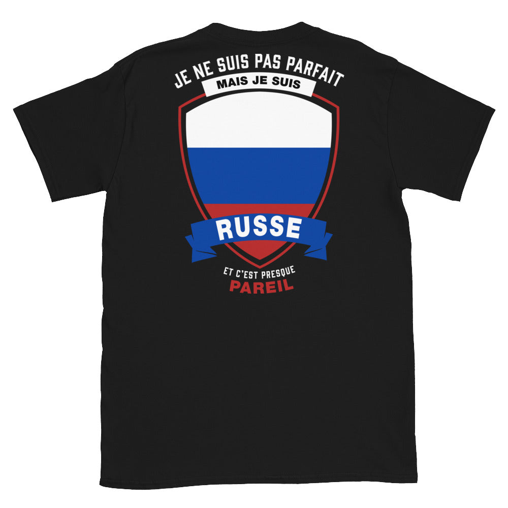 T-shirt Russie noir - Je ne suis pas parfait mais.