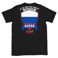 Thumbnail for T-shirt Russie noir - Je ne suis pas parfait mais.
