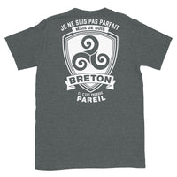Thumbnail for T-shirt Bretagne gris foncé - Je ne suis pas parfait mais je suis breton