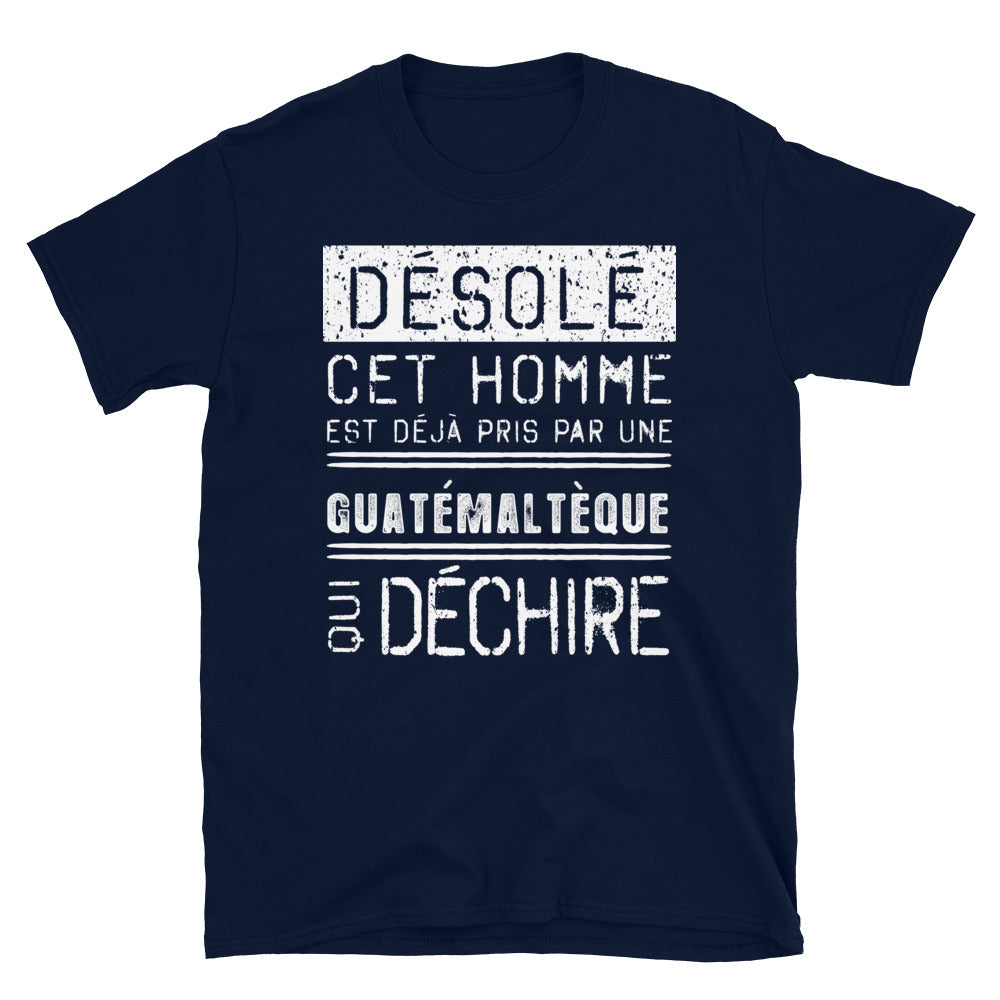 T-shirt Guatemala bleu marine - Désolé ce mec est pris par une fille