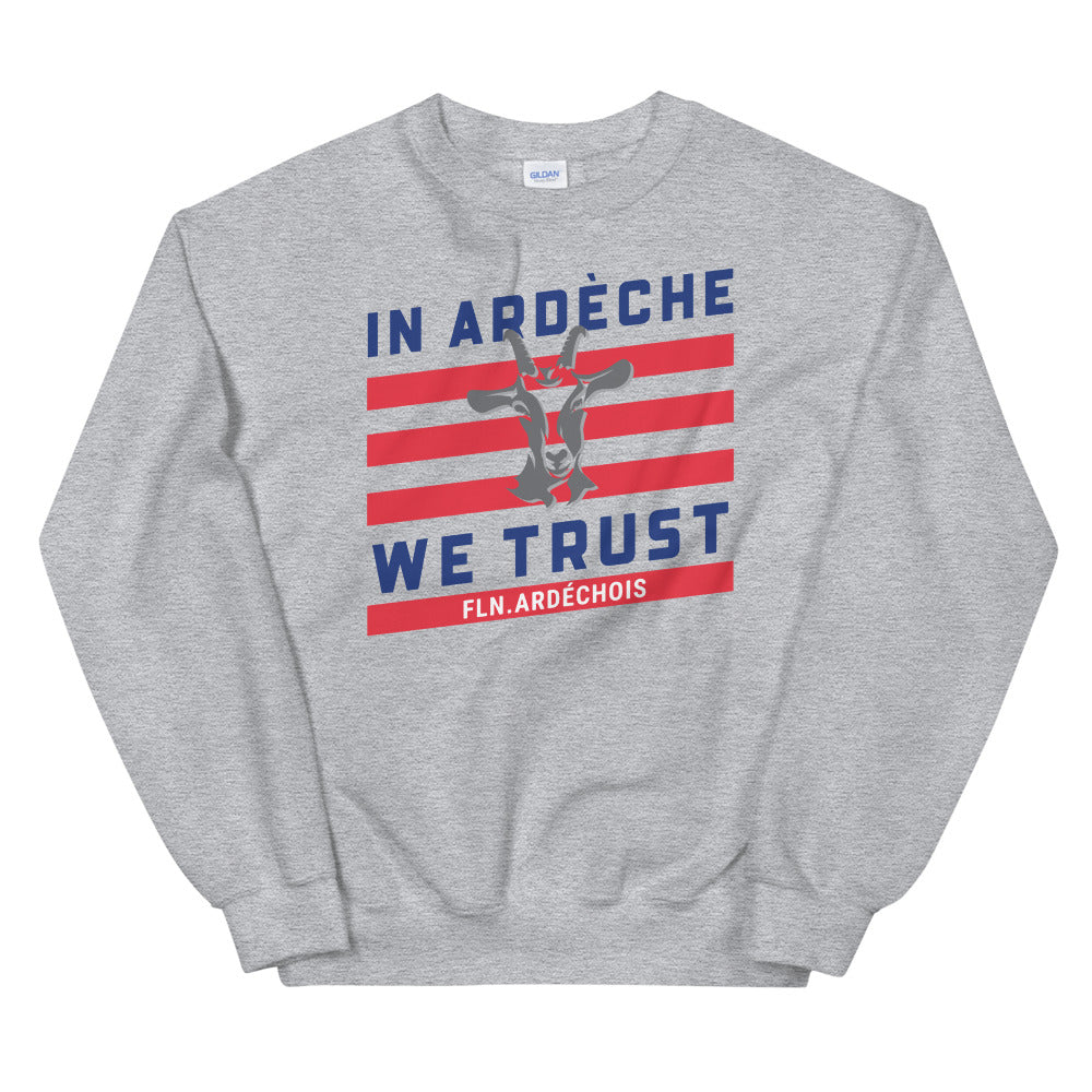 Sweatshirt Ardèche blanc - In Ardèche we trust