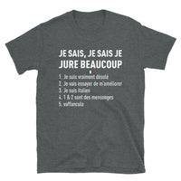 Thumbnail for T-shirt Italie noir dos - Je jure beaucoup