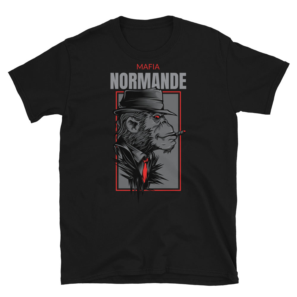 T-shirt Normandie noir - Mafia Normande avec humour