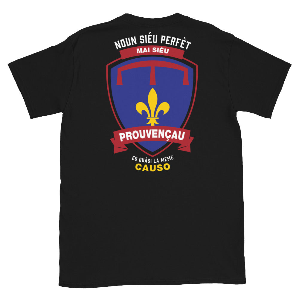 T-shirt Provence noir - Noun siéu perfèt mai siéu Prouvençau