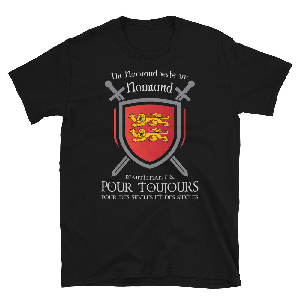 T-shirt Normand noir - Blason et glaives du drapeau
