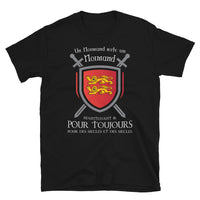 Thumbnail for T-shirt Normand noir - Blason et glaives du drapeau