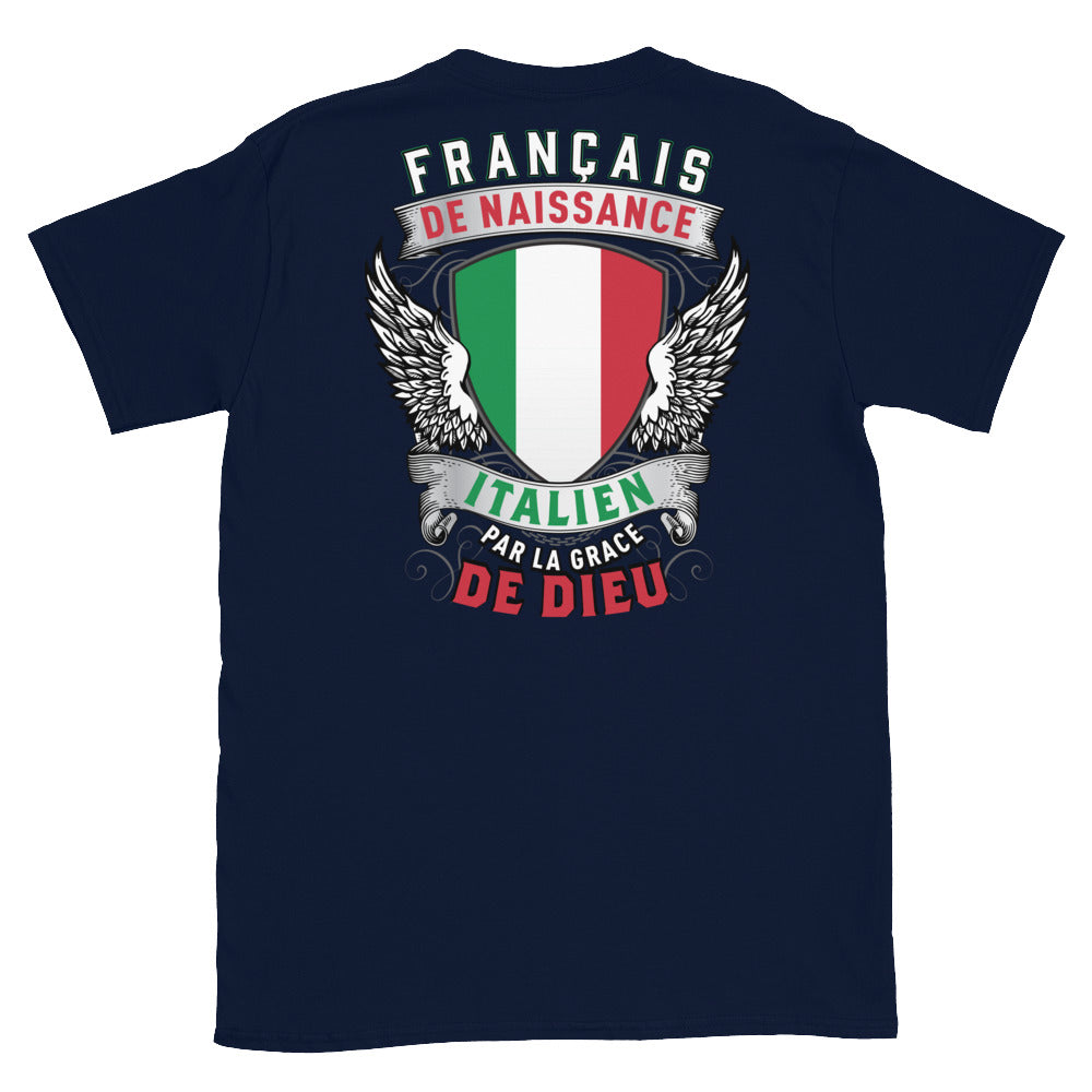 T-shirt Italie bleu marine - Français de naissance, italien par grâce