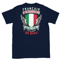 Thumbnail for T-shirt Italie bleu marine - Français de naissance, italien par grâce
