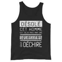 Thumbnail for Désolé Réunionnaise - Débardeur Unisexe Premium Shirt - Ici & Là - T-shirts & Souvenirs de chez toi