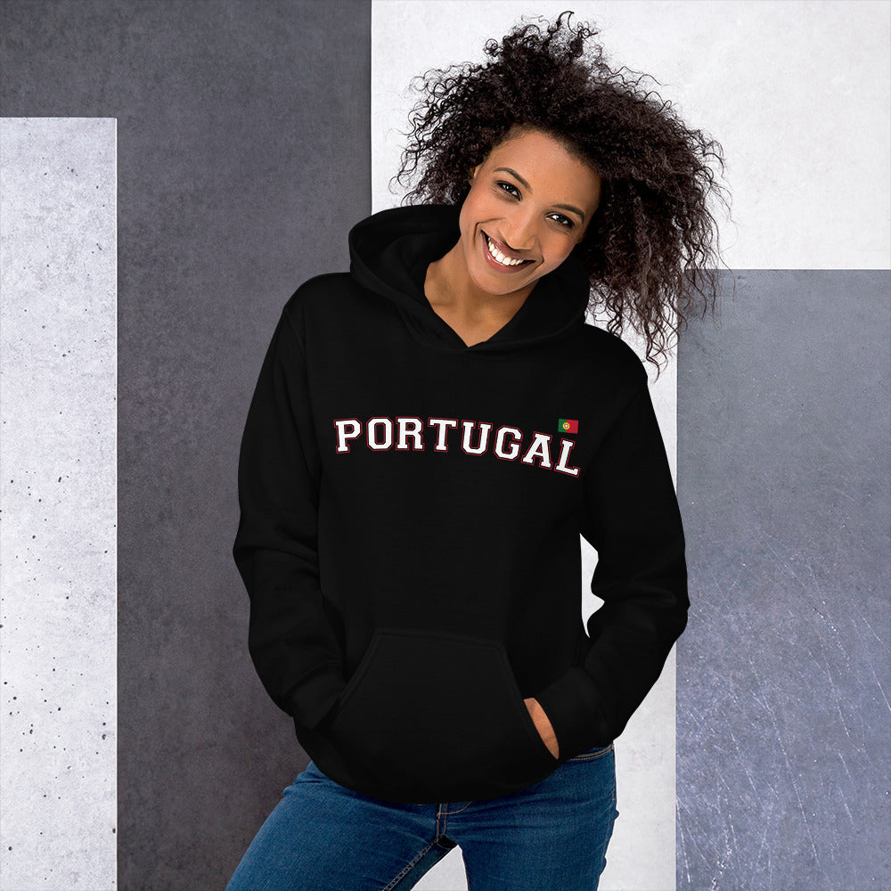 Sweatshirt Portugal bleu marine dos - Drapeau portugais sur le coeur