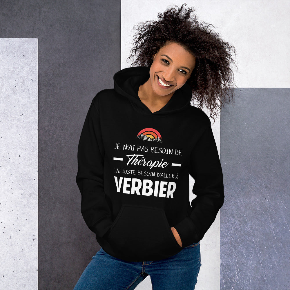Sweatshirt Valais bleu marine dos - Je n'ai pas besoin de thérapie