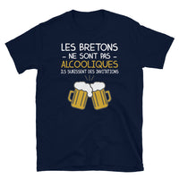 Thumbnail for T-shirt Bretagne gris foncé chiné dos - Les Bretons ne sont pas alcooliques