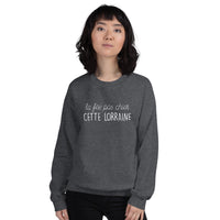 Thumbnail for Sweatshirt Lorraine gris foncé chiné - fée pas chier cette Lorraine