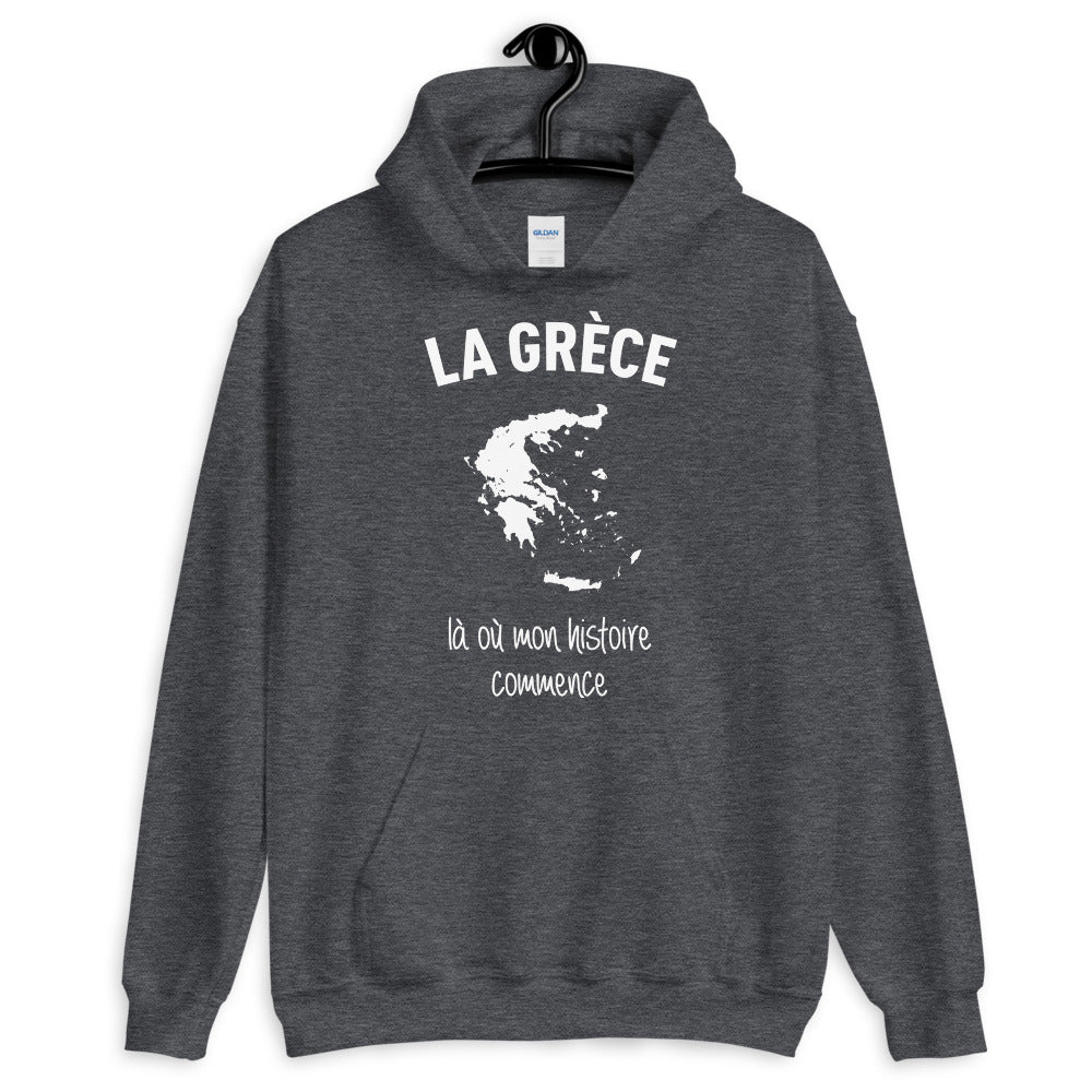 Sweatshirt Grèce gris foncé - Mon histoire commence ici