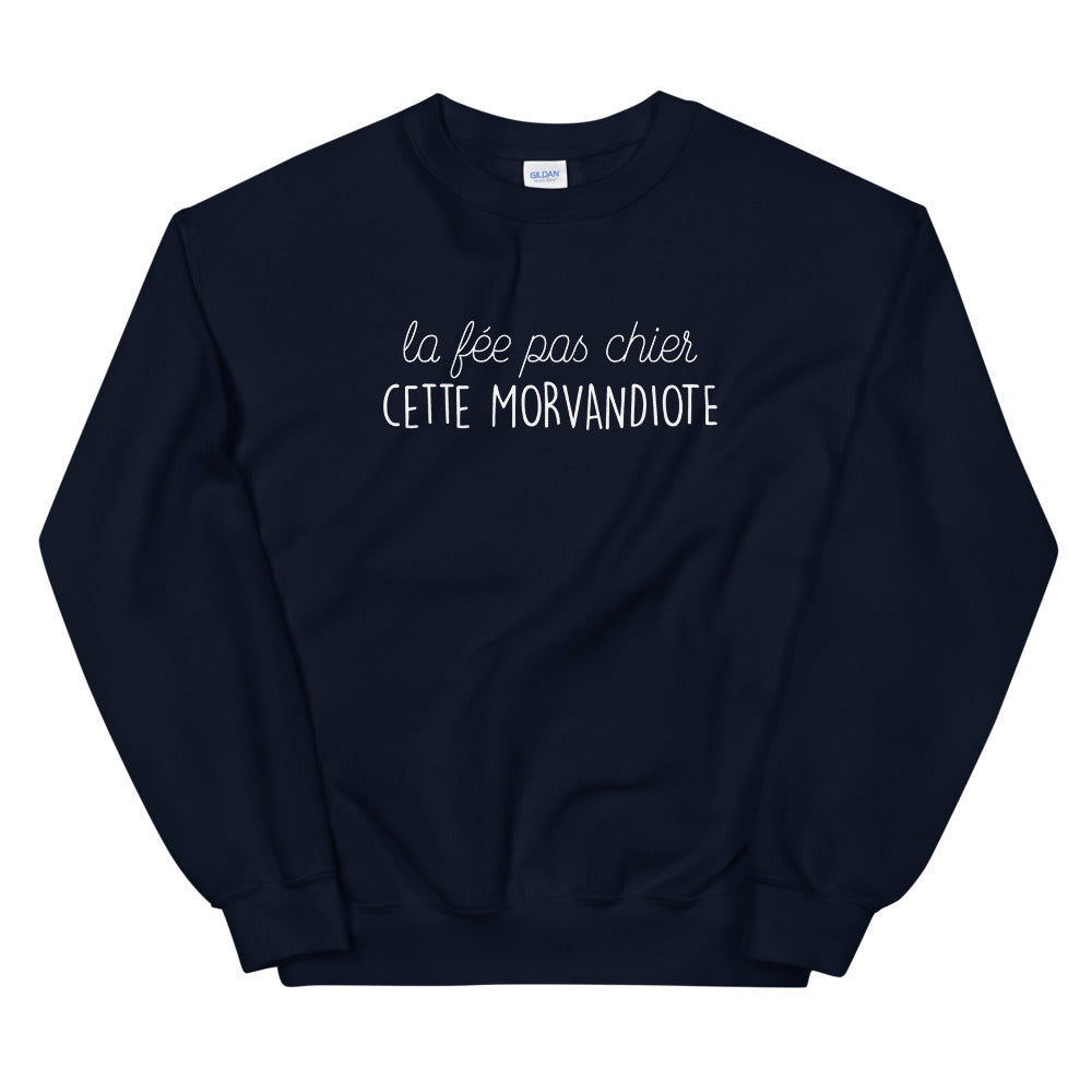 Sweatshirt Morvan gris sport dos - fée pas chier cette Morvandiote