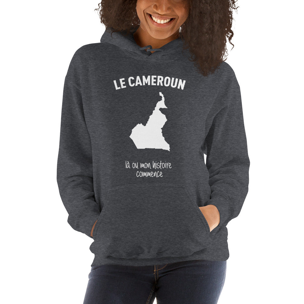 Sweatshirt Cameroun bleu marine - Mon histoire commence ici