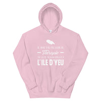 Thumbnail for Sweatshirt Île d'Yeu gris foncé dos - Pas besoin de thérapie