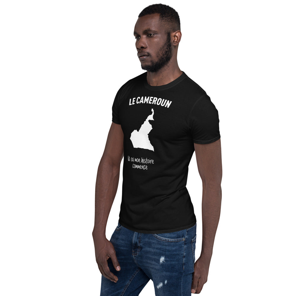 T-shirt Cameroun noir dos - Mon histoire commence