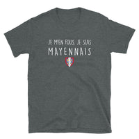 Thumbnail for T-shirt Mayenne gris foncé chiné - Je m'en fous je suis Mayennais