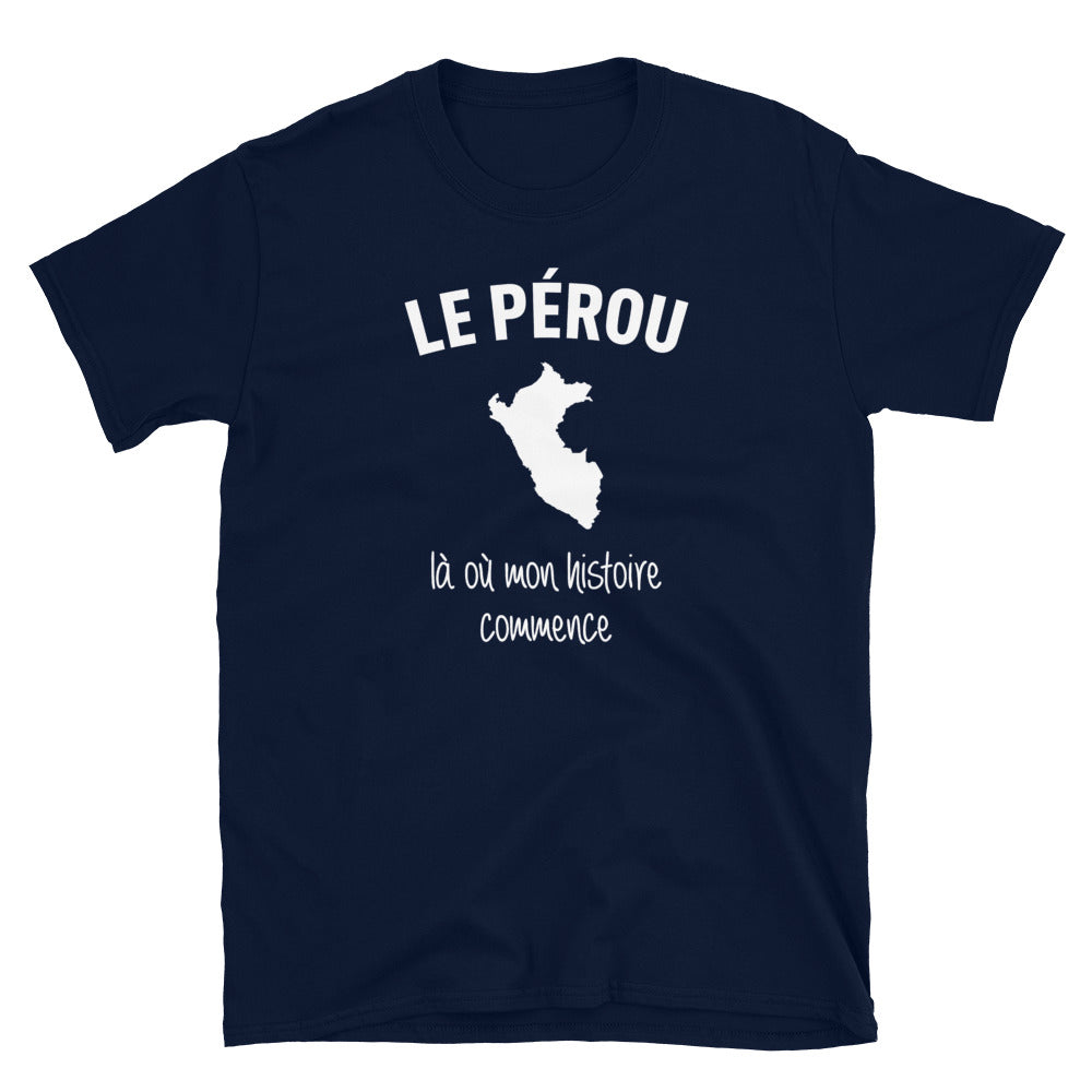 T-shirt Pérou gris foncé chiné - Mon histoire commence avec fierté
