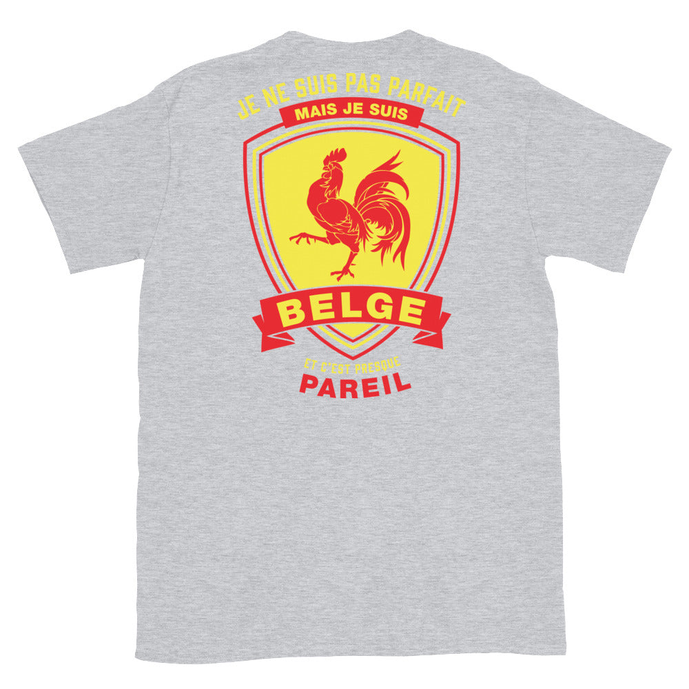 T-shirt Belgique gris foncé - Je ne suis pas parfait mais Belge face