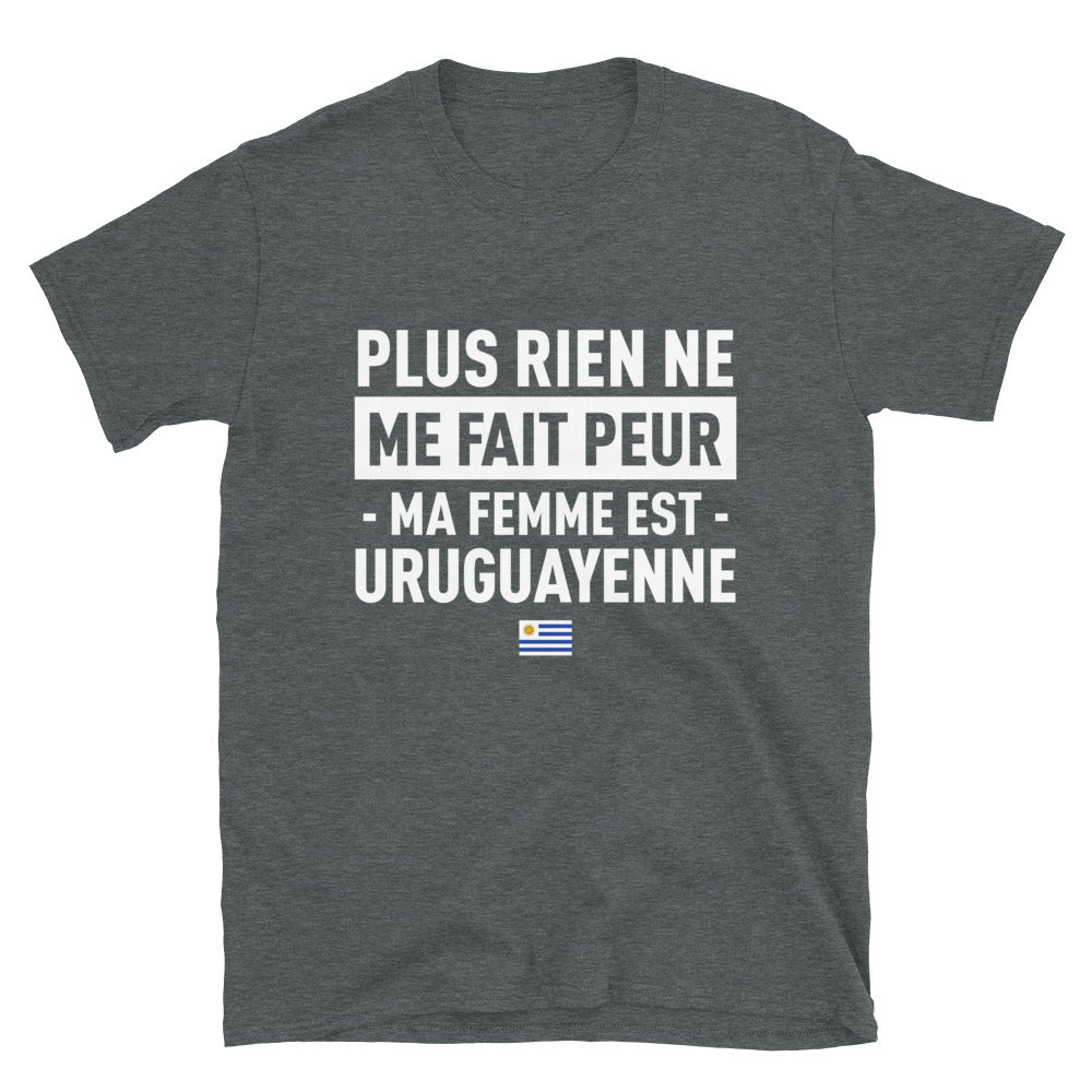 T-shirt Uruguay bleu marine - Plus rien ne me fait peur ma femme est