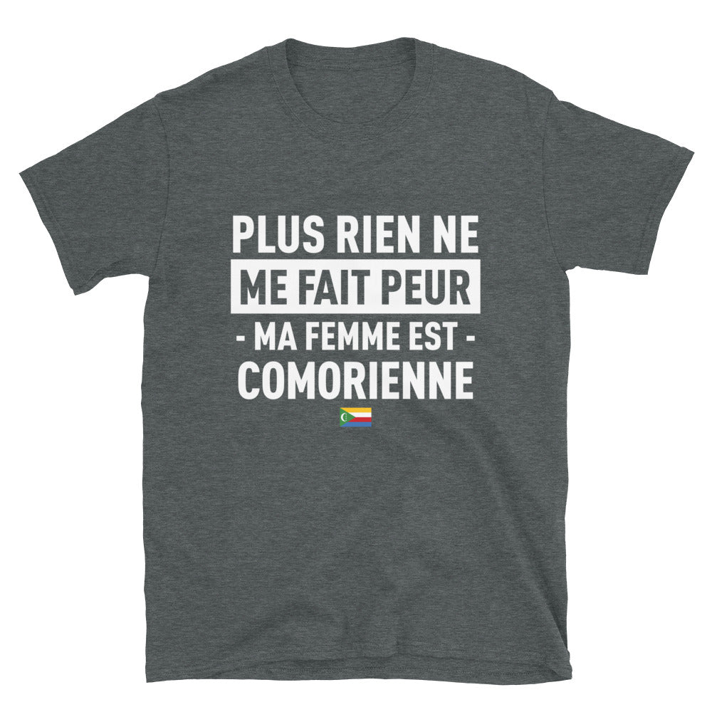 T-shirt Comorien bleu marine - Plus rien ne me fait peur ma femme est