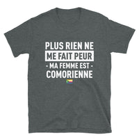 Thumbnail for T-shirt Comorien bleu marine - Plus rien ne me fait peur ma femme est
