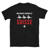 T-shirt Suisse noir - Groupe sanguin humoristique