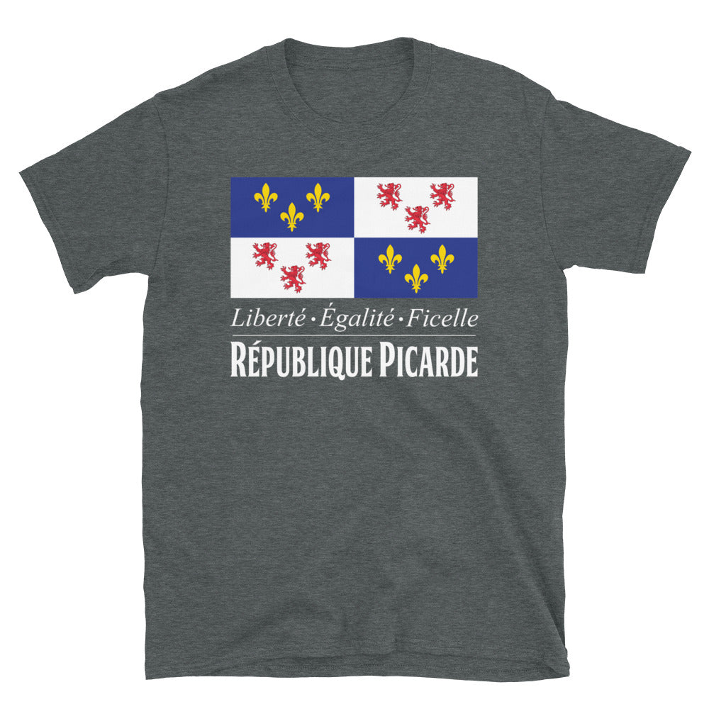T-shirt Picardie bleu marine - Liberté Égalité Ficelle humoristique